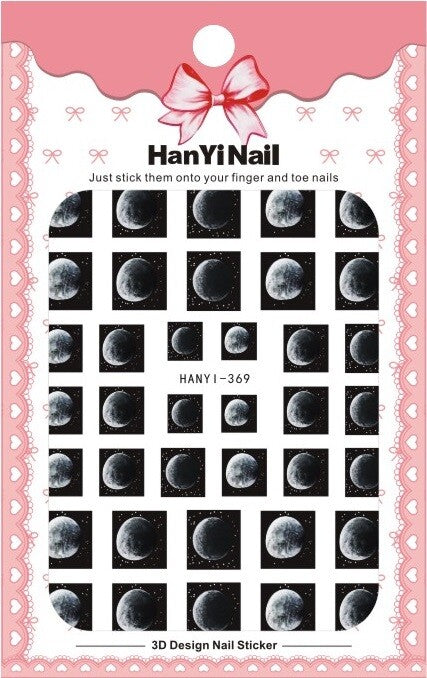 Nail Sticker Set Geometric Moon Phase Line Art Decals for Nail Art - Multiple Variants