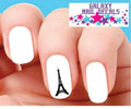 Waterslide Nail Decals Set of 20 Eiffel Tower Silhouettes for Nail Art