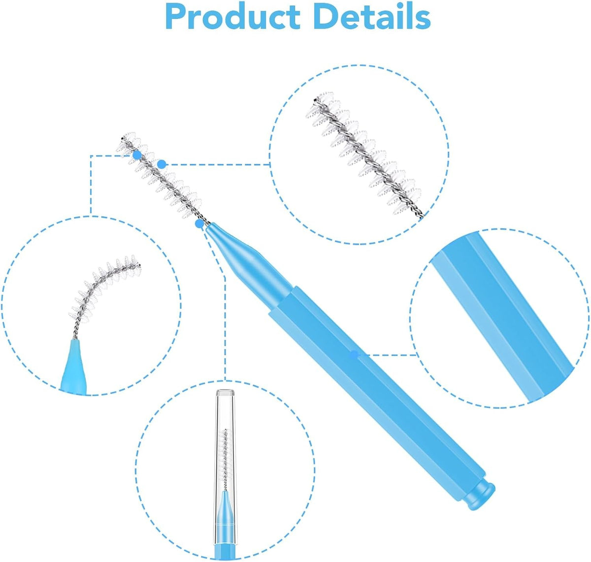 Dental Flossers with 3 Sizes & Colors, Gentle Interdental Toothpick Brushes
