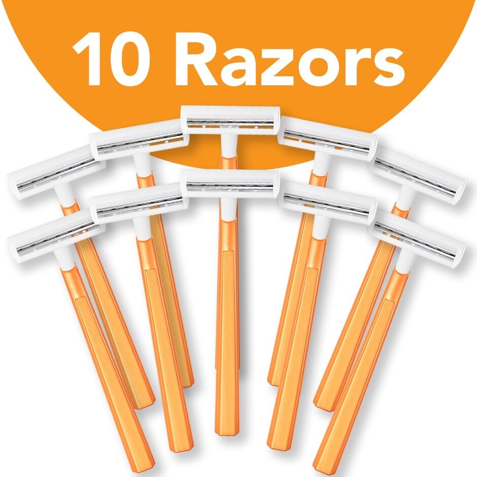 Disposable Men's Razor for Sensitive Skin - Twin Blade Slim Head, Pack of 10