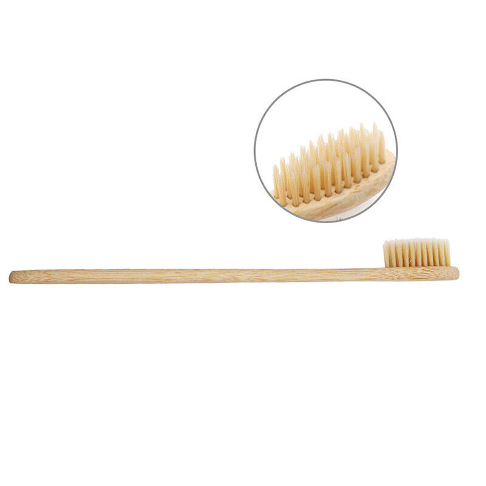 20Pcs Organic Bamboo Toothbrush Set Medium Soft Biodegradable Natural Oral Care