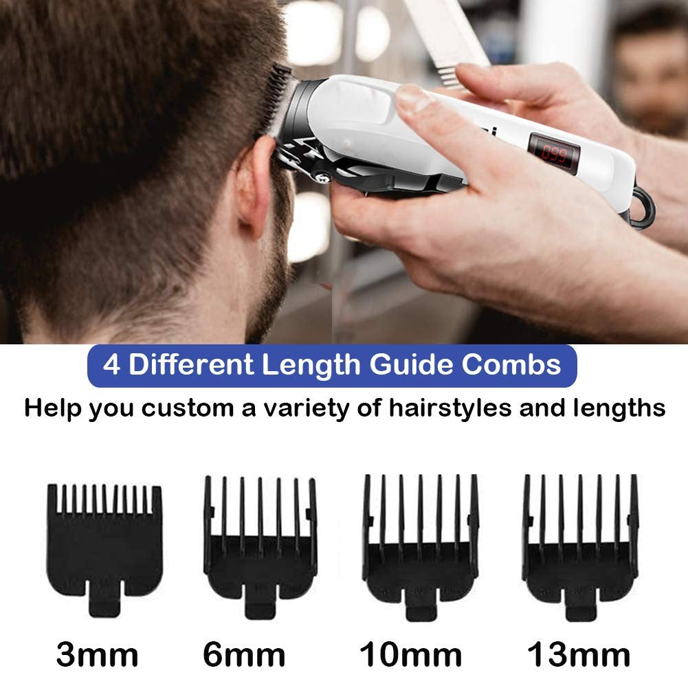 Cordless Hair Clipper & Trimmer Kit for Men with LCD Display, 4 Guide Combs