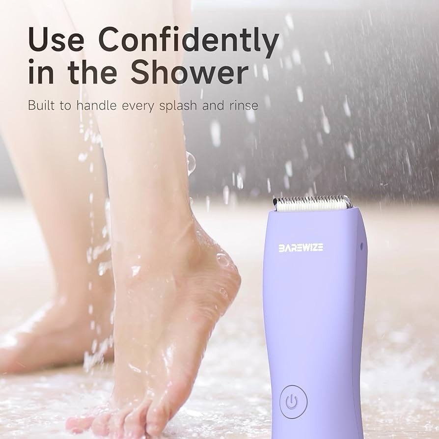 Women's Bikini Trimmer Waterproof Cordless Hair Removal Shaver with LED Light