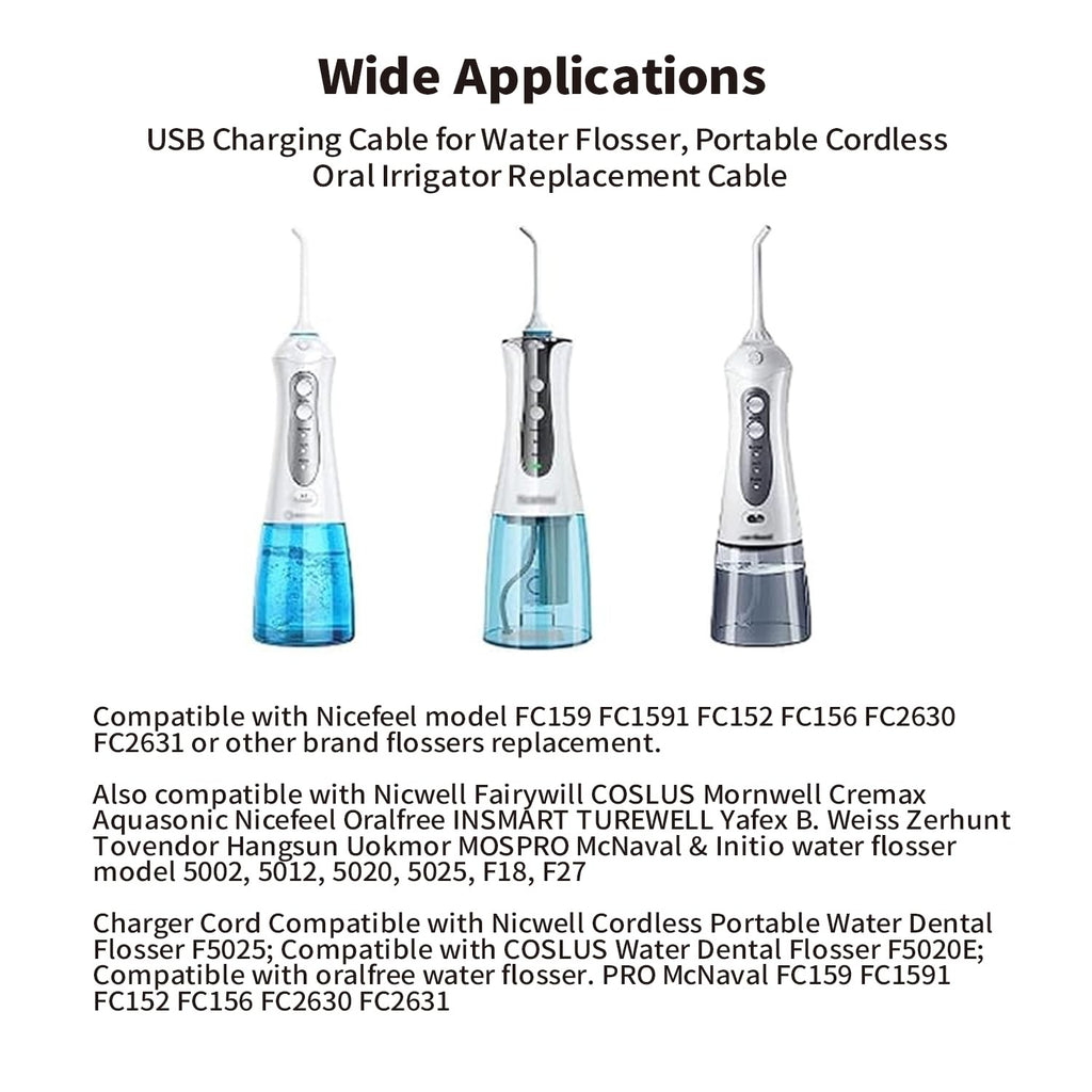 USB Charging Cable for Portable Water Flosser Oral Irrigator