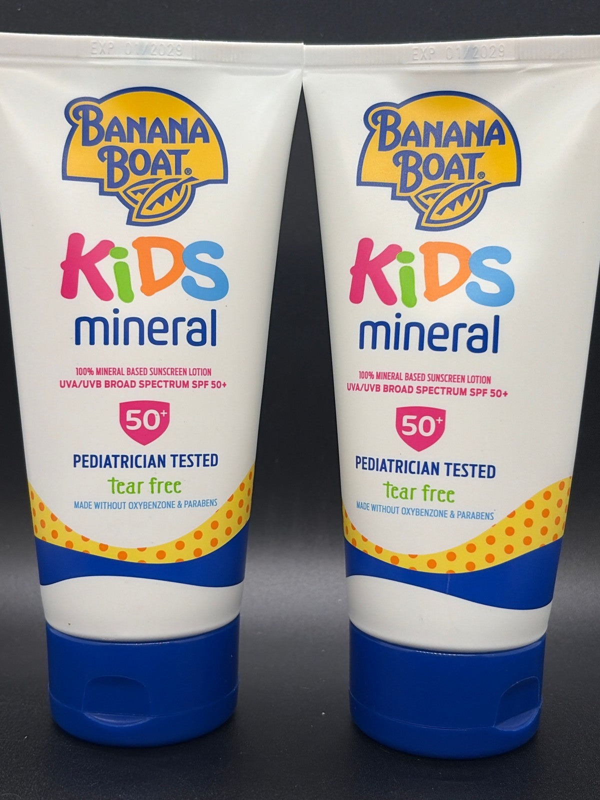 Kids Mineral Sunscreen Lotion SPF 50+ Broad Spectrum 2 Pack - Tear Free, Pediatrician Tested