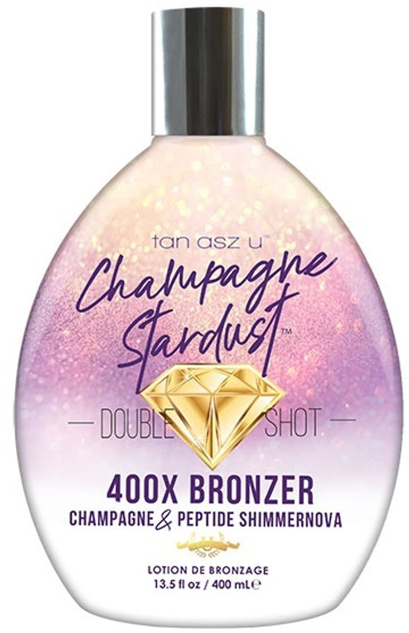 Champagne Stardust Self Tanner & Bronzer Lotion with Shimmer - 400X Dark Glow