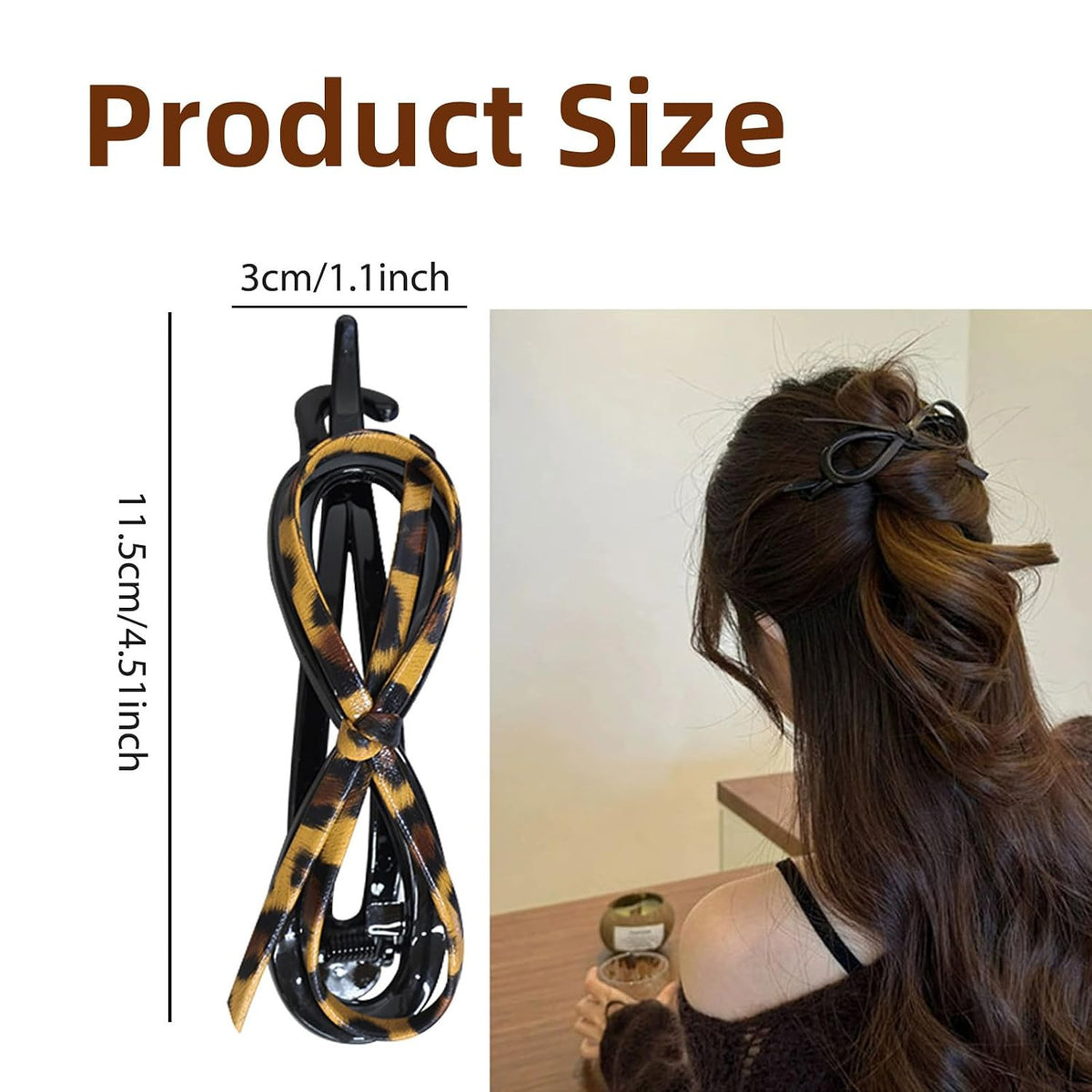 Flat Hair Clips 3-Pack - Soft Leather Non-Slip Hairpins for Updos & Styling