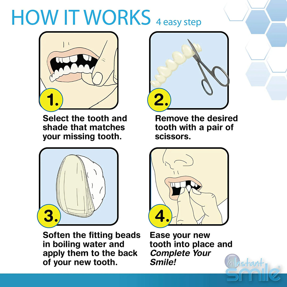 Instant Smile Complete Temporary Tooth Replacement Kit - Natural Look