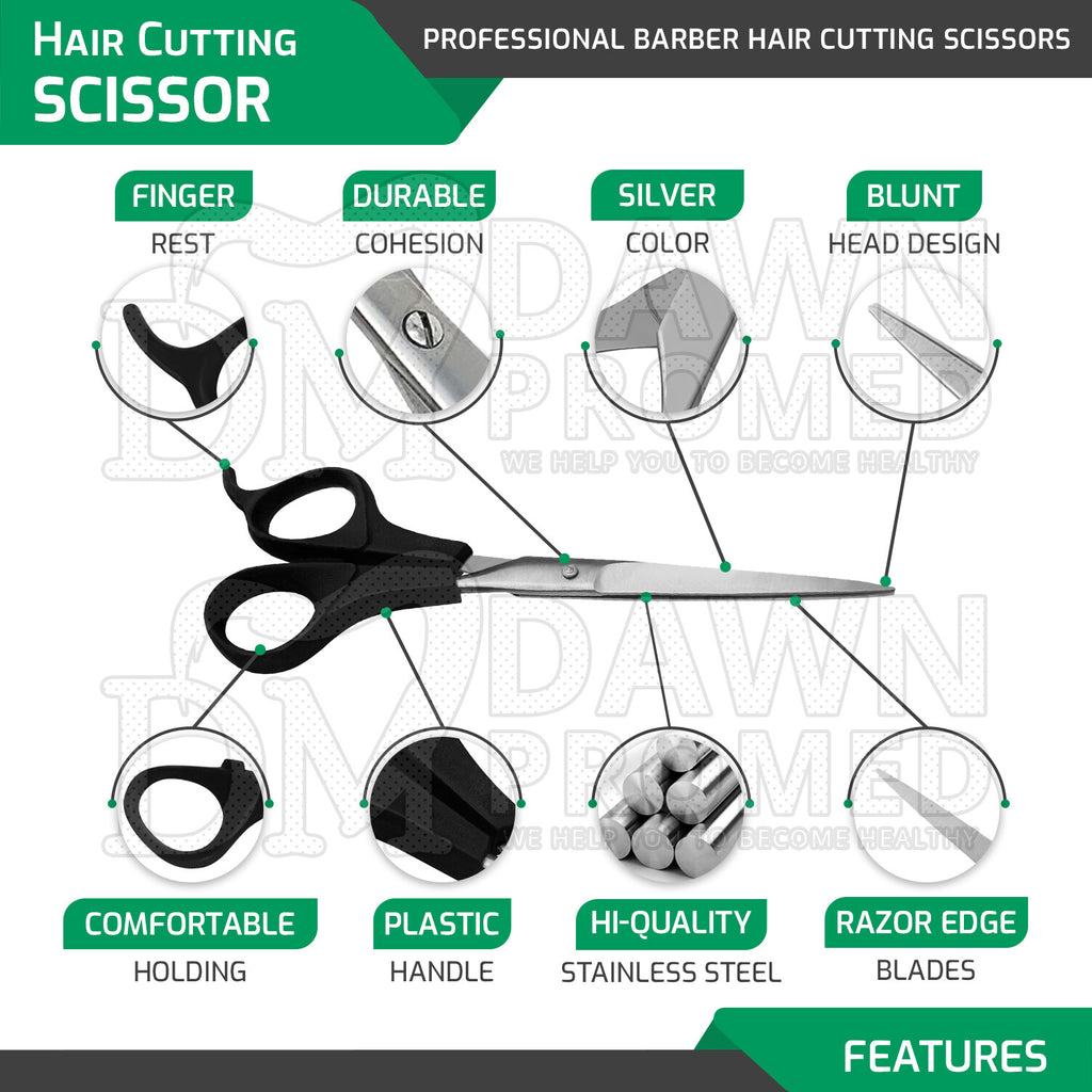 Professional Hair Cutting Thinning Scissors & Barber Shears Set, German Steel, 7.5"