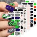 Halloween Gel Nail Wraps Set - Spider Web Ghost Flower Nail Stickers