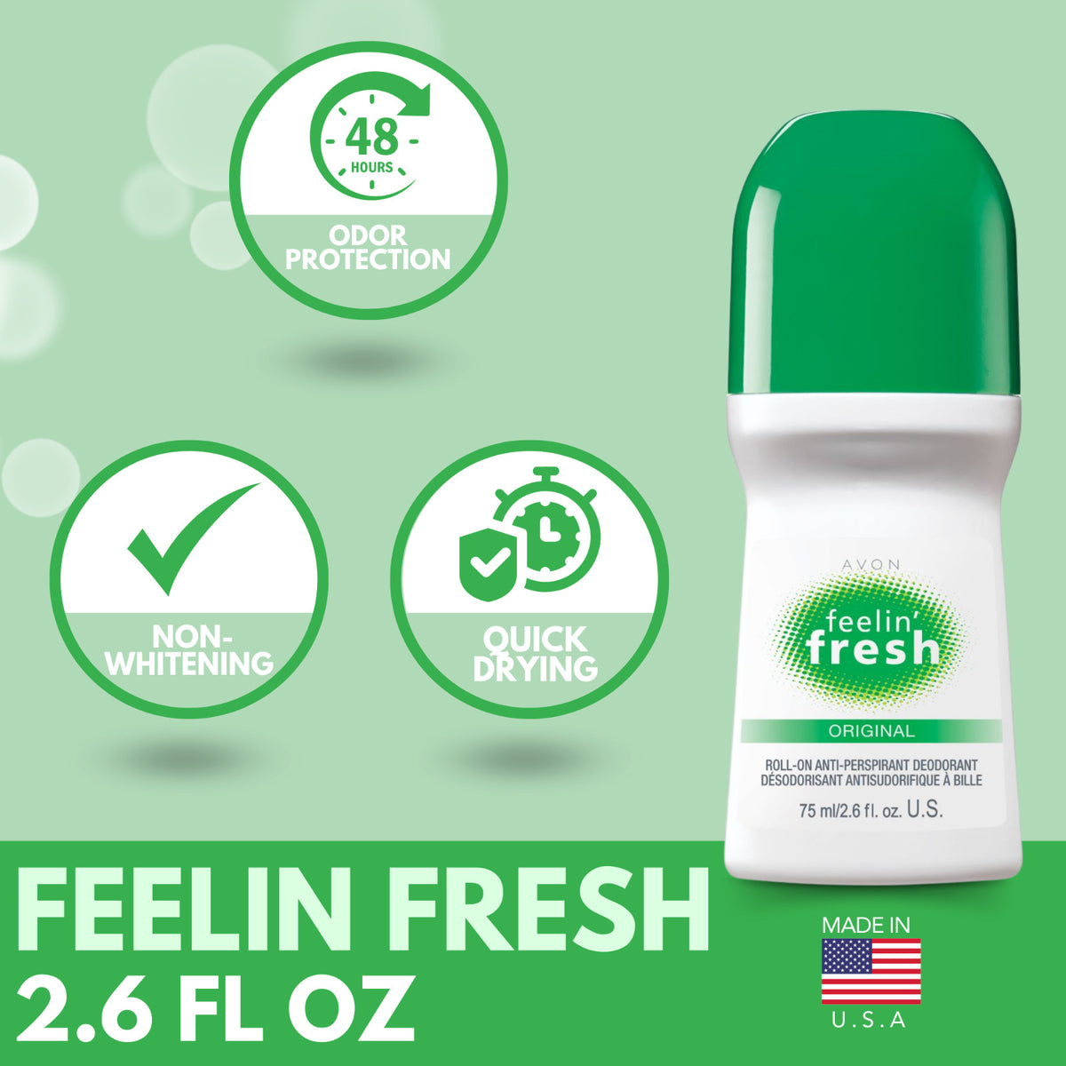 Deodorant Antiperspirant Roll-On Pack of 6 - 24-Hour Fresh Protection