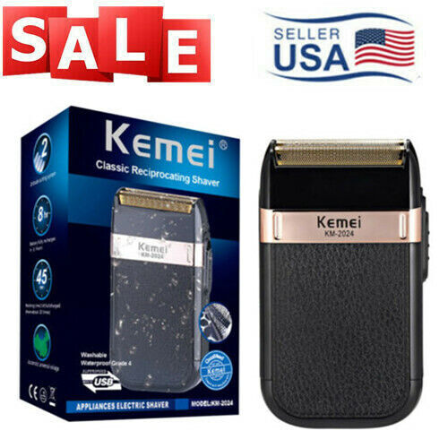 Rechargeable Men Electric Shaver Trimmer Waterproof Cordless Razor - KM-2024