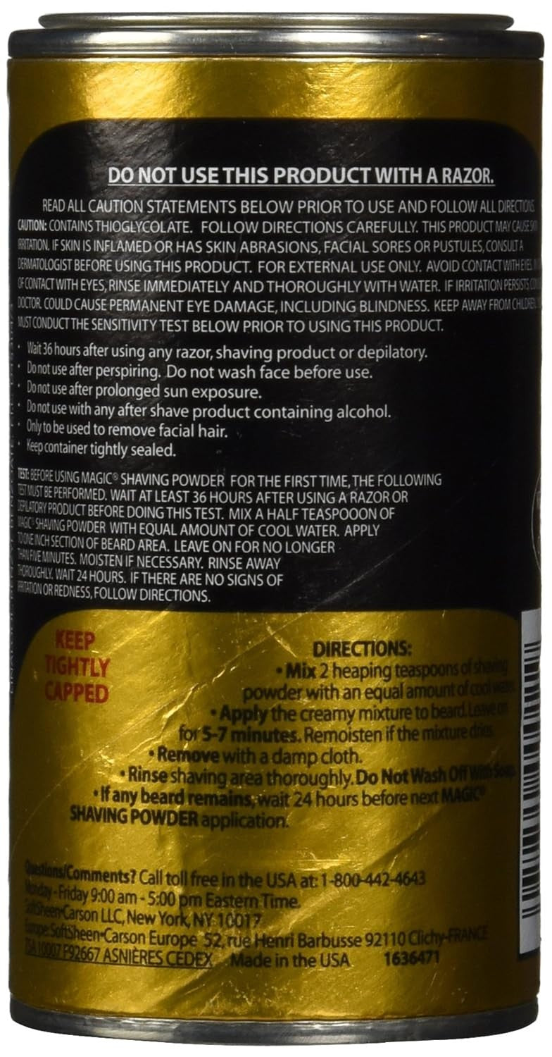 Men's Razorless Shaving Powder for Black Men - Hair Removal & Razor Bumps Prevention