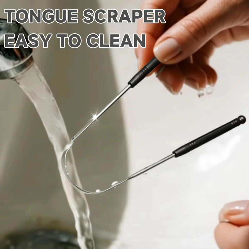 Stainless Steel Tongue Scraper for Fresh Breath Oral Care - Durable & Portable