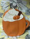 Autumn Pumpkin Latte Cosmetic Bag - Fall Orange Pouch for Travel & Makeup