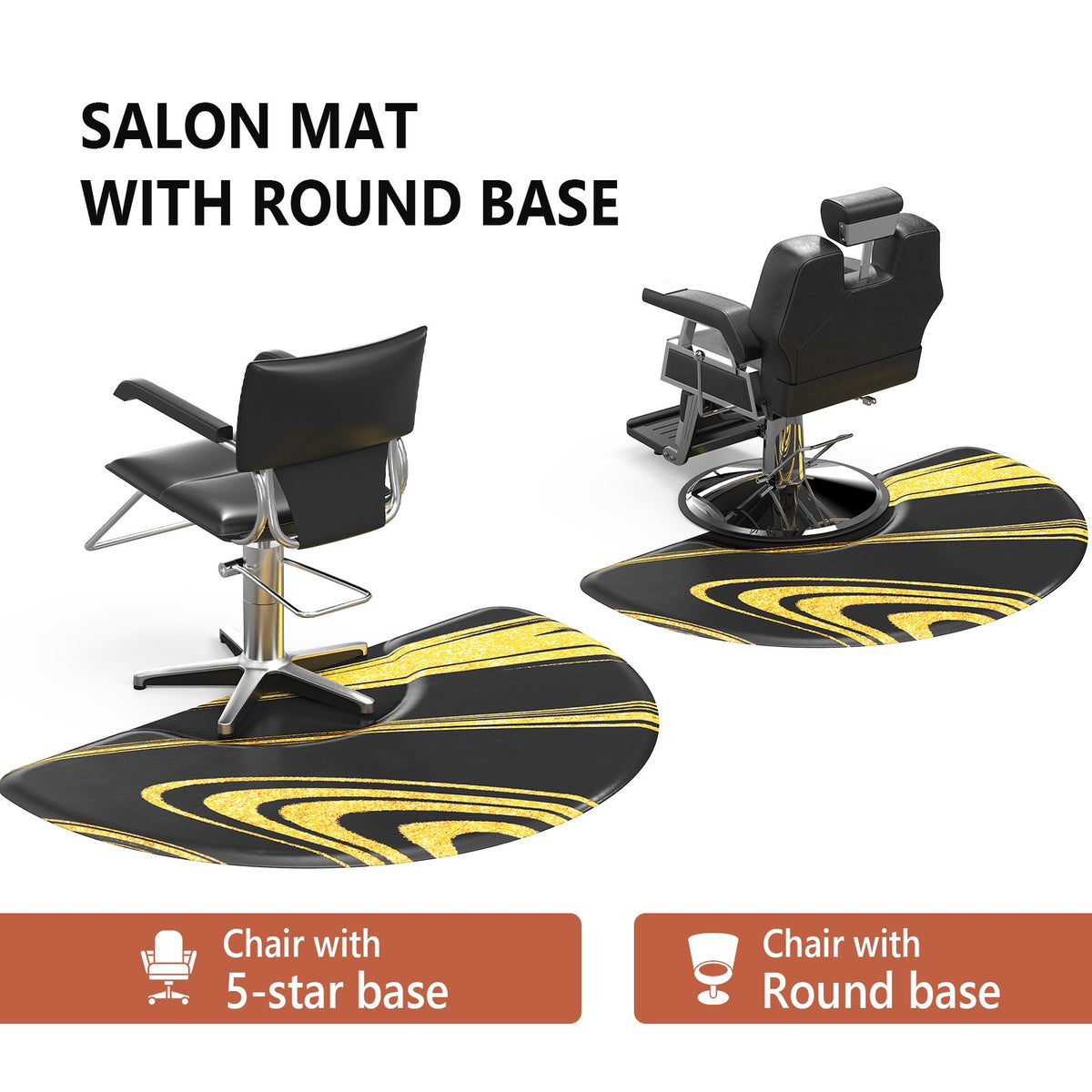 Anti-Fatigue Salon Mat 3x5 ft Semi-Circular Chair Cushion Waterproof Comfort