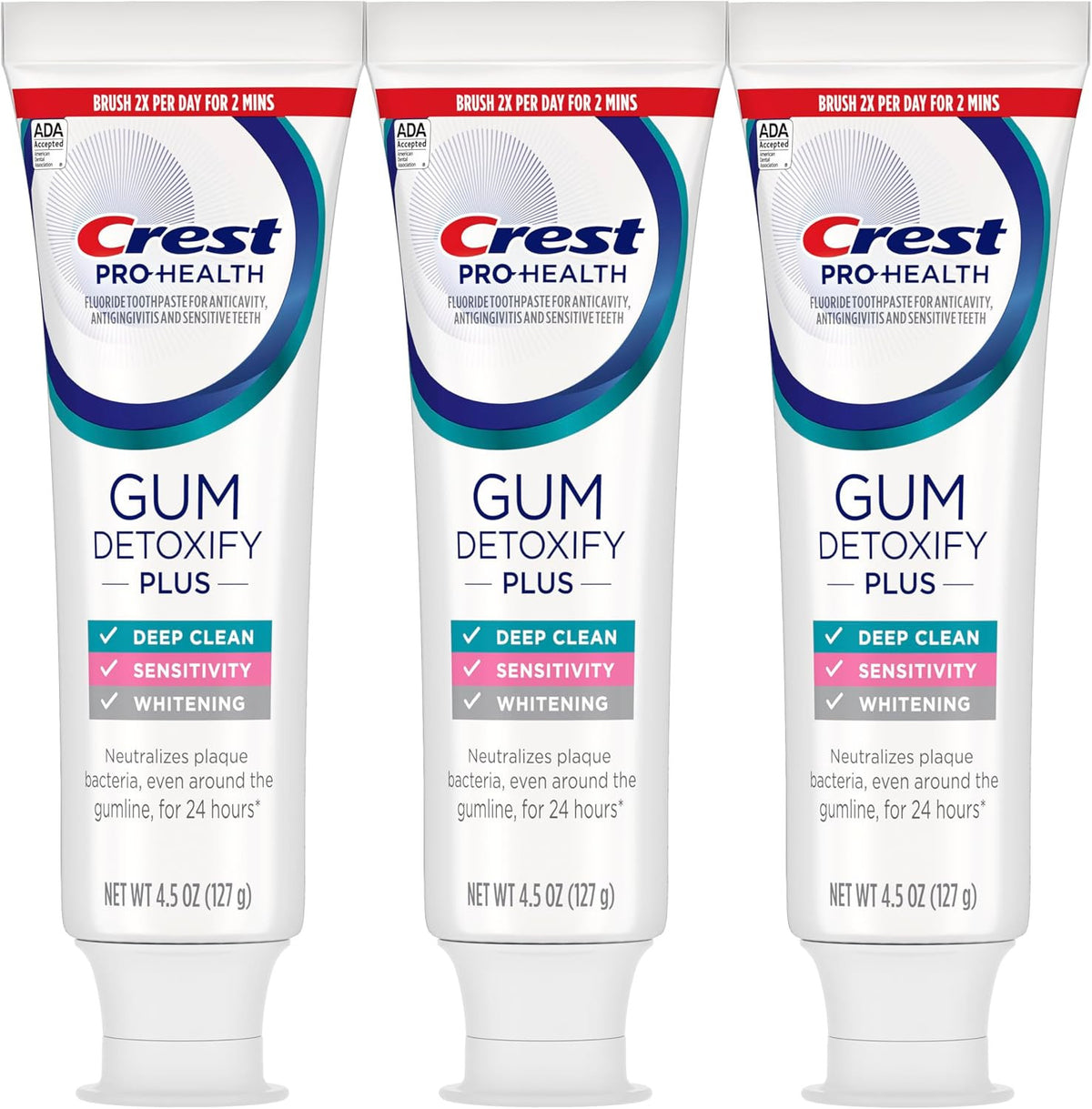 Crest Pro-Health Gum Detoxify Plus Toothpaste Pack of 3 - Deep Clean & Sensitive Care