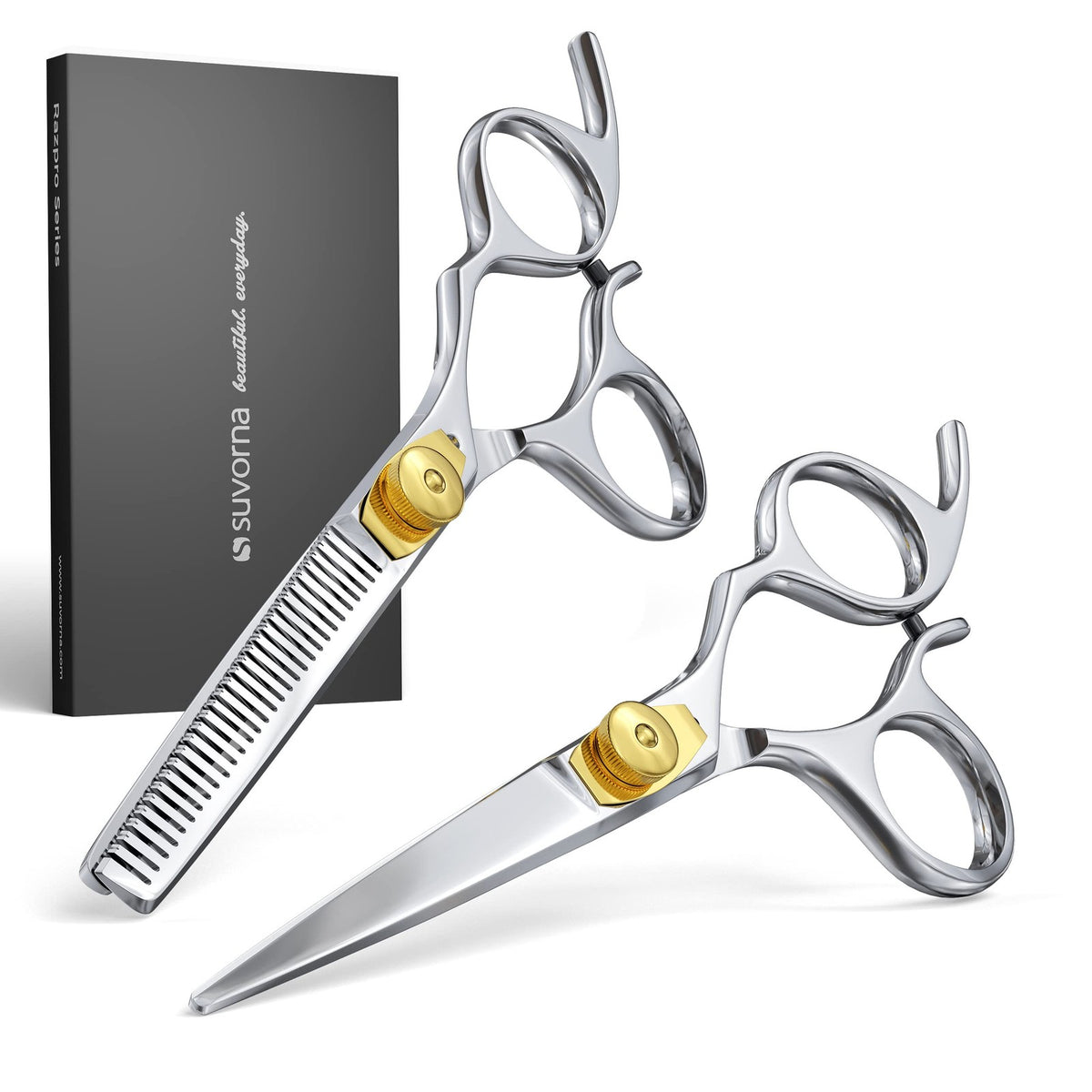 Professional Hair Cutting Scissors and Thinning Shears Set - 6 Inch Barber Shears with Japanese Steel