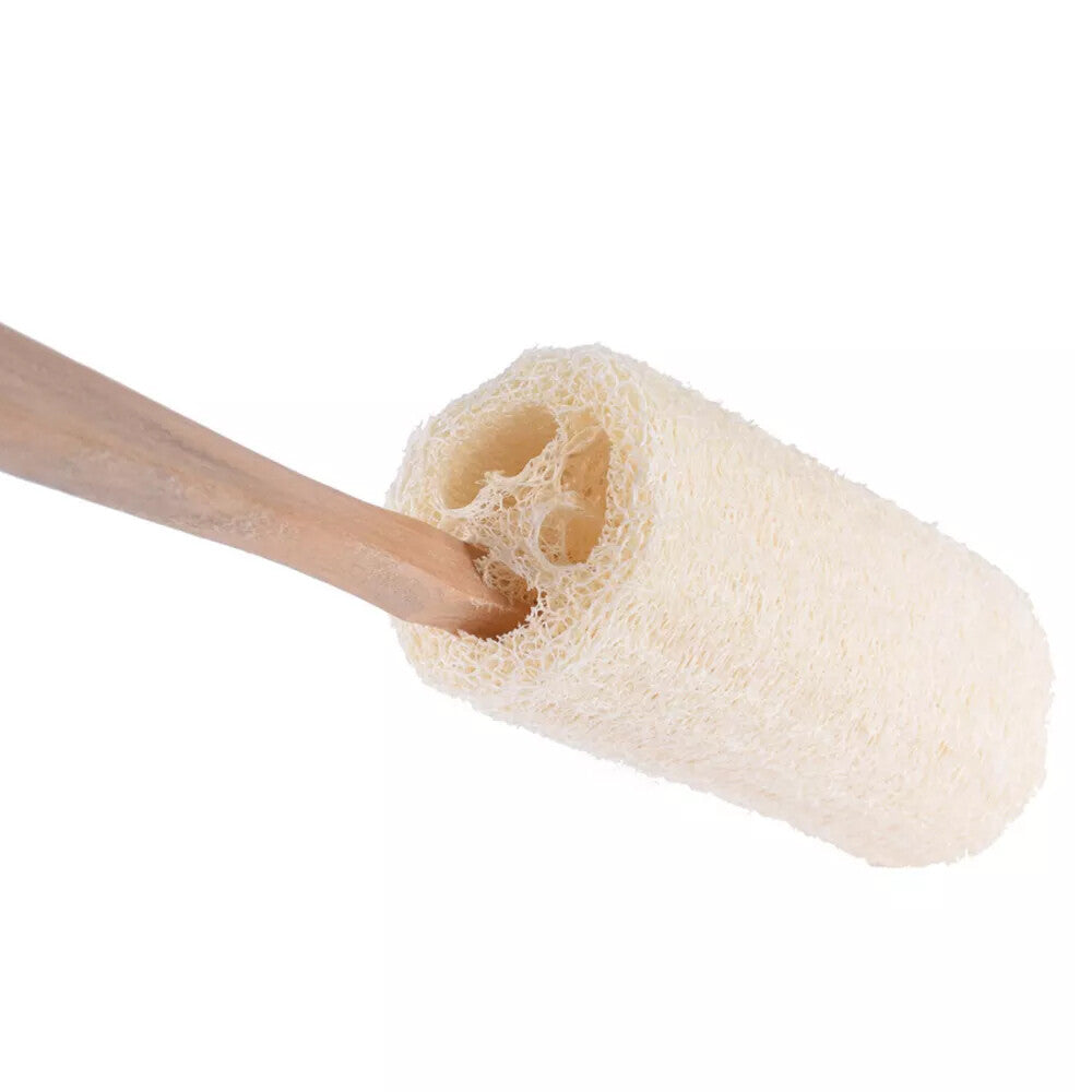 4Pcs Wooden Loofah Back Scrubber Bath Brush Exfoliating Long Handle