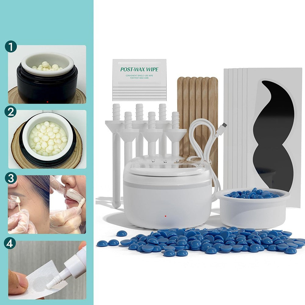 Portable Nose and Ear Wax Removal Kit with Wax Warmer and Accessories