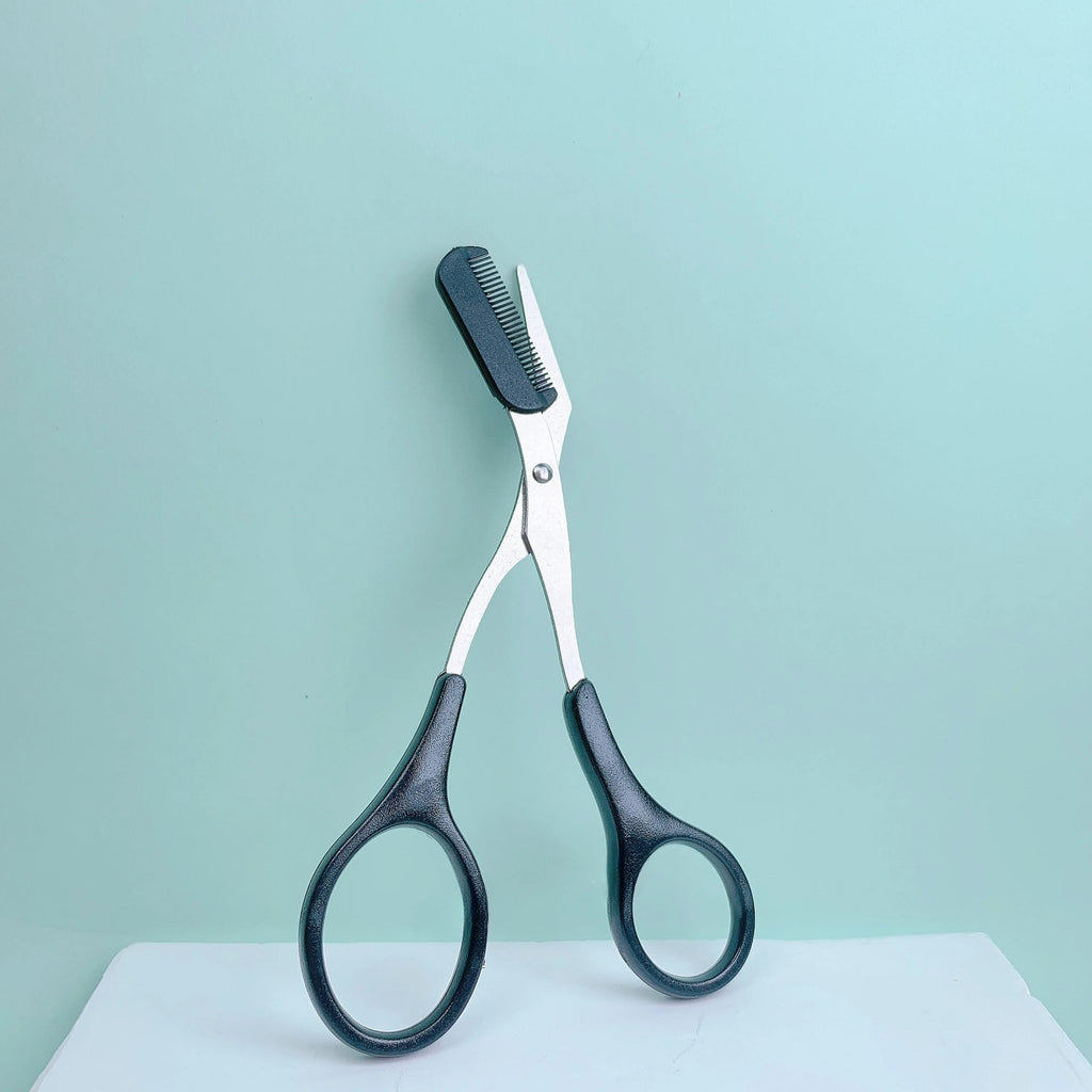 Eyebrow Trimming Scissors with Comb - Stainless Steel Grooming Tool