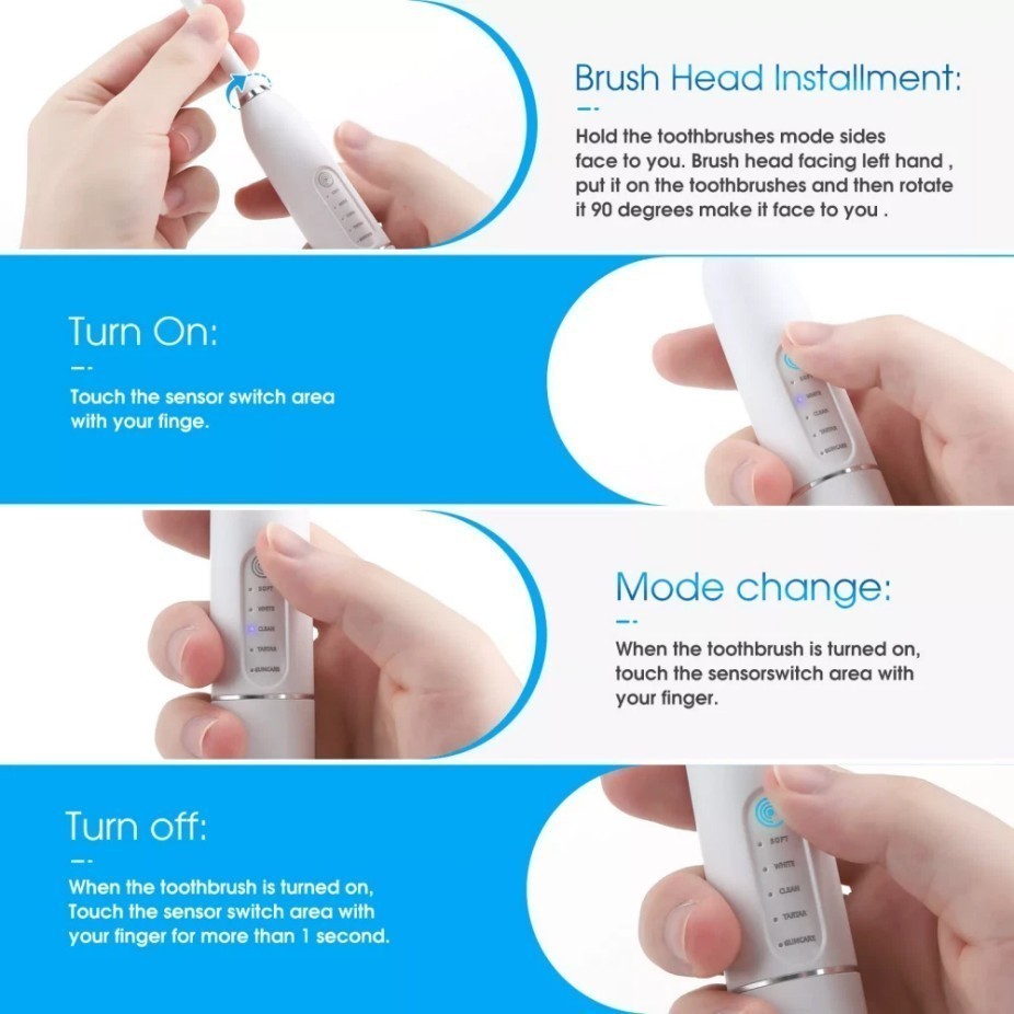 Electric Dental Tartar Plaque Remover Kit with Multiple Heads & LED Light