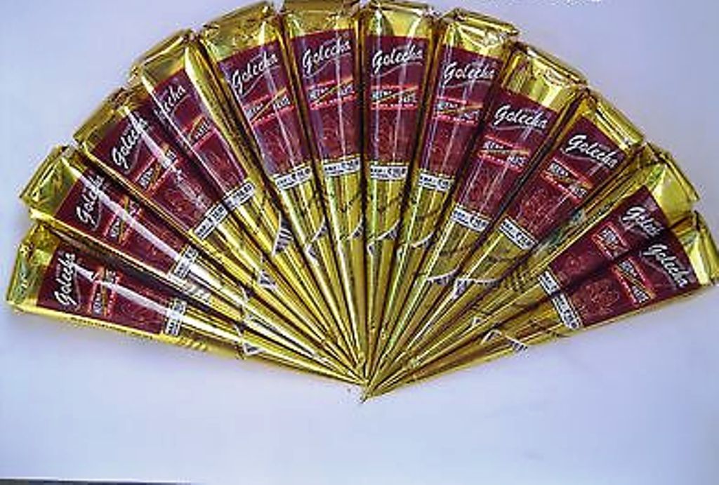 Golecha Henna Mehandi Temporary Tattoo Cones, Red/Maroon – 12 Count