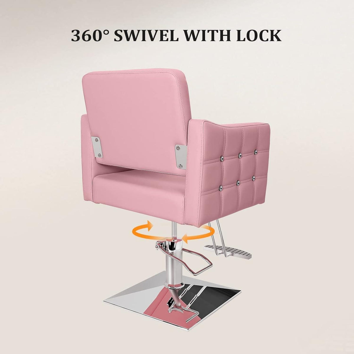 Adjustable Salon Barber Chair with Hydraulic Pump and 360° Swivel