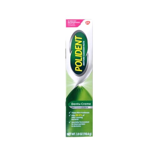 Denture Toothpaste 3.9 Oz - Non-Abrasive Freshens & Kills Bacteria