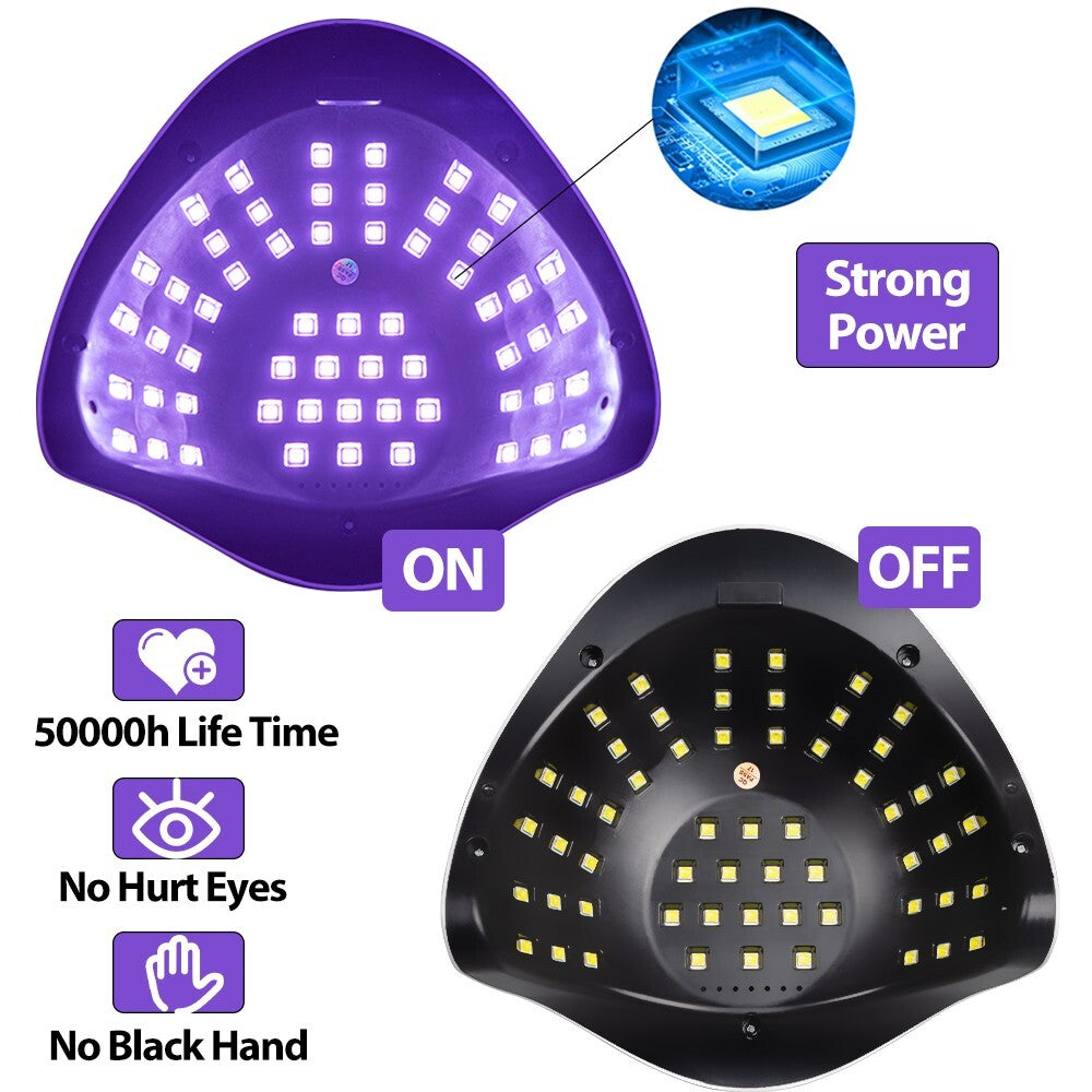 220W UV LED Nail Dryer Lamp for Gel Polish Curing Manicure Equipment
