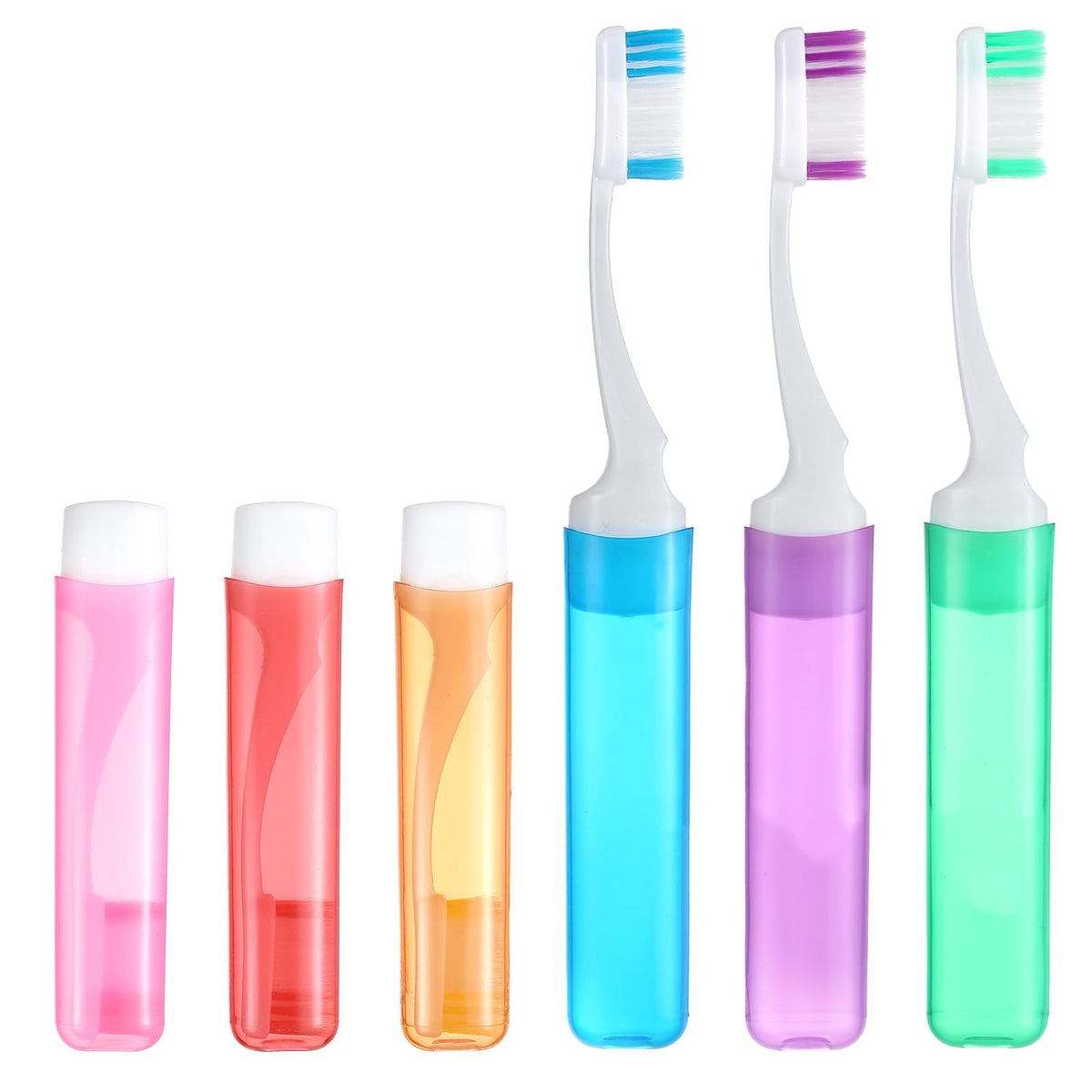 Travel Folding Toothbrush with Soft Bristles - Portable Mini Oral Care Set