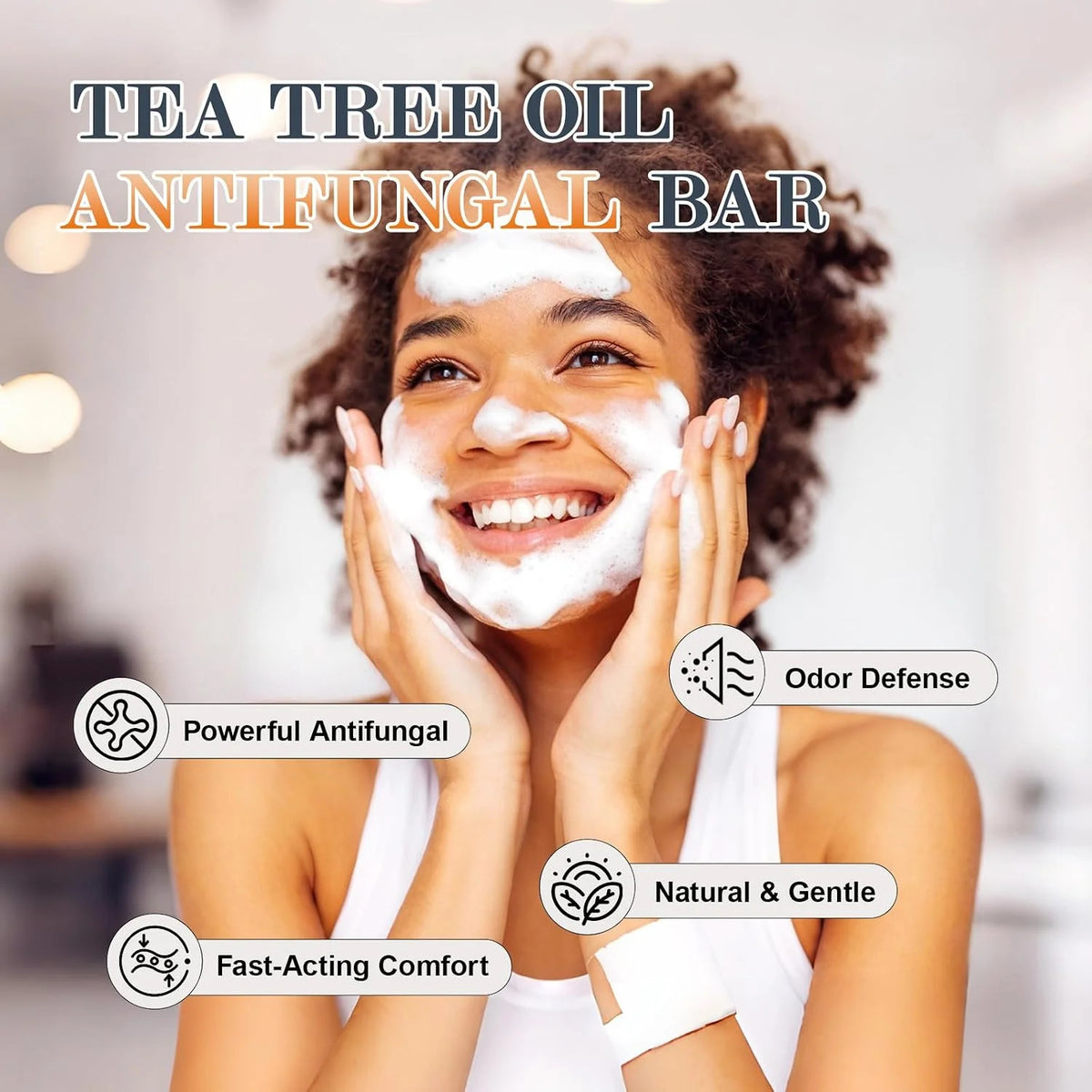 Antifungal Body & Face Soap with Tea Tree & Eucalyptus – 3 Bars