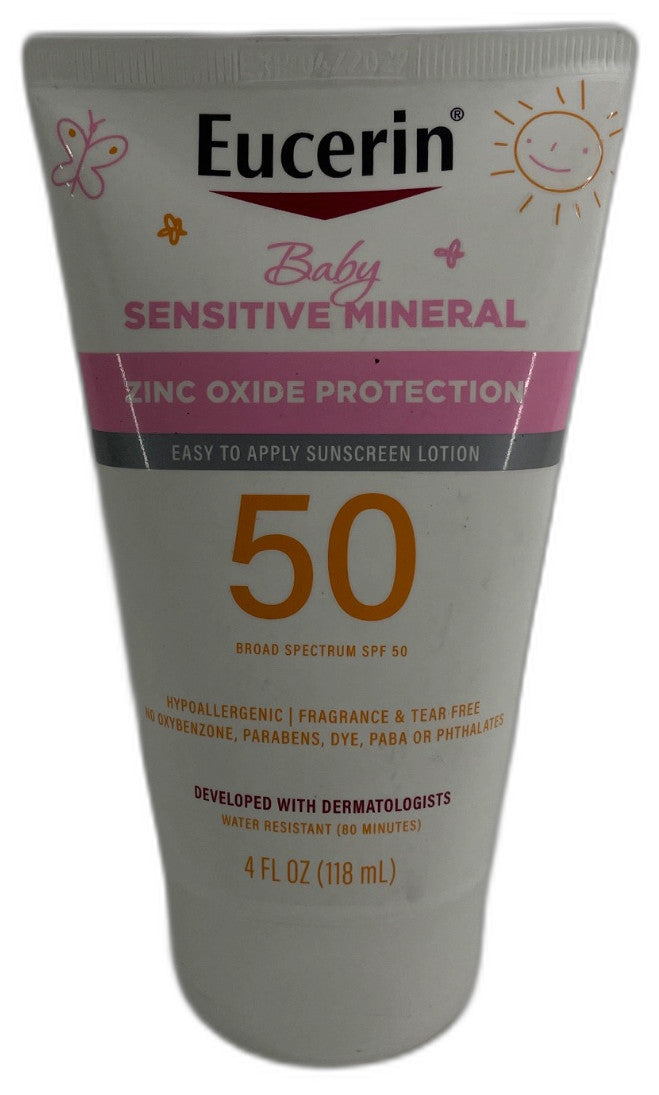 Mineral Baby Sunscreen Lotion SPF 50 - Water-Resistant, Gentle, Pack of 2