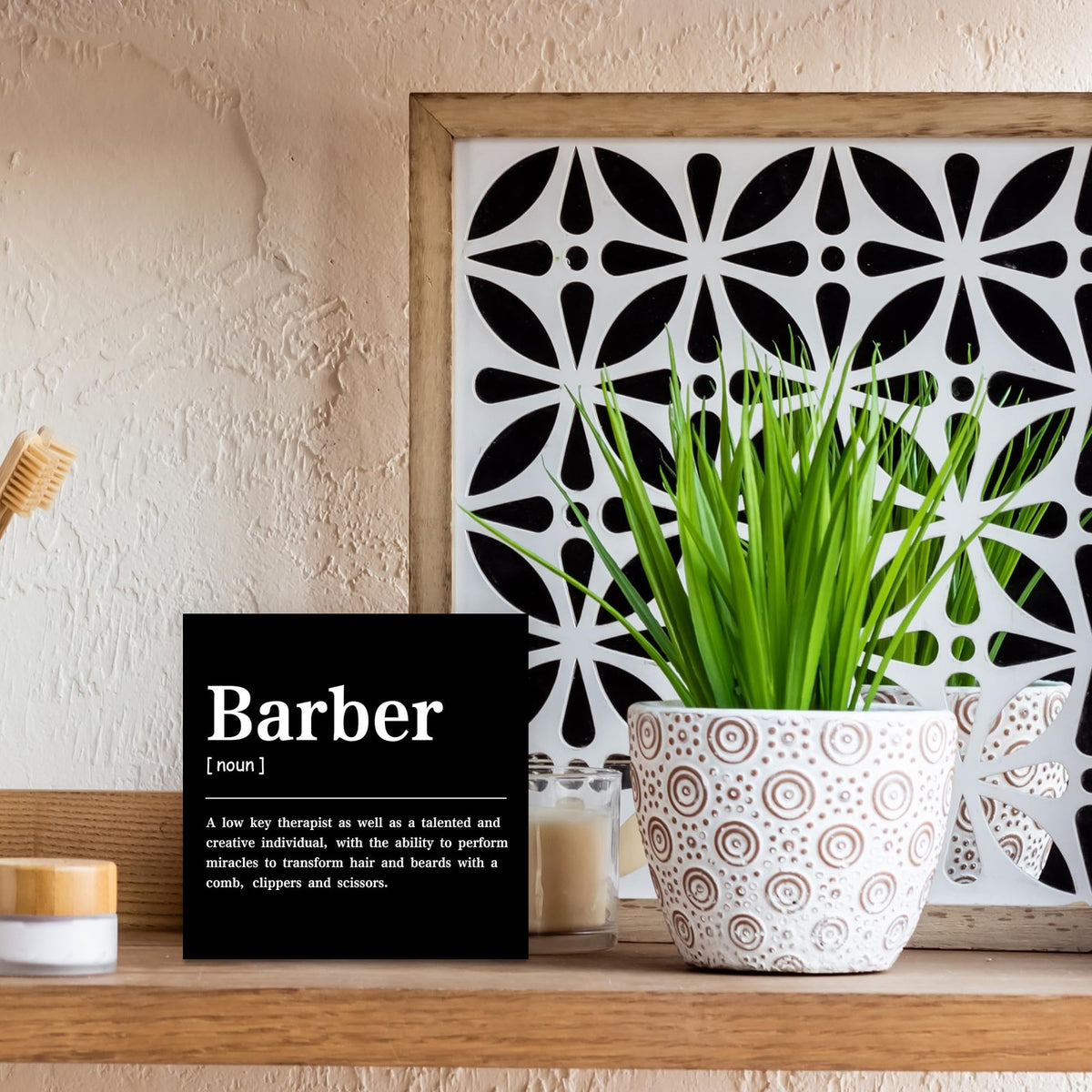 Wooden Decorative Box Sign for Home & Salon Decor 5x5 Inches