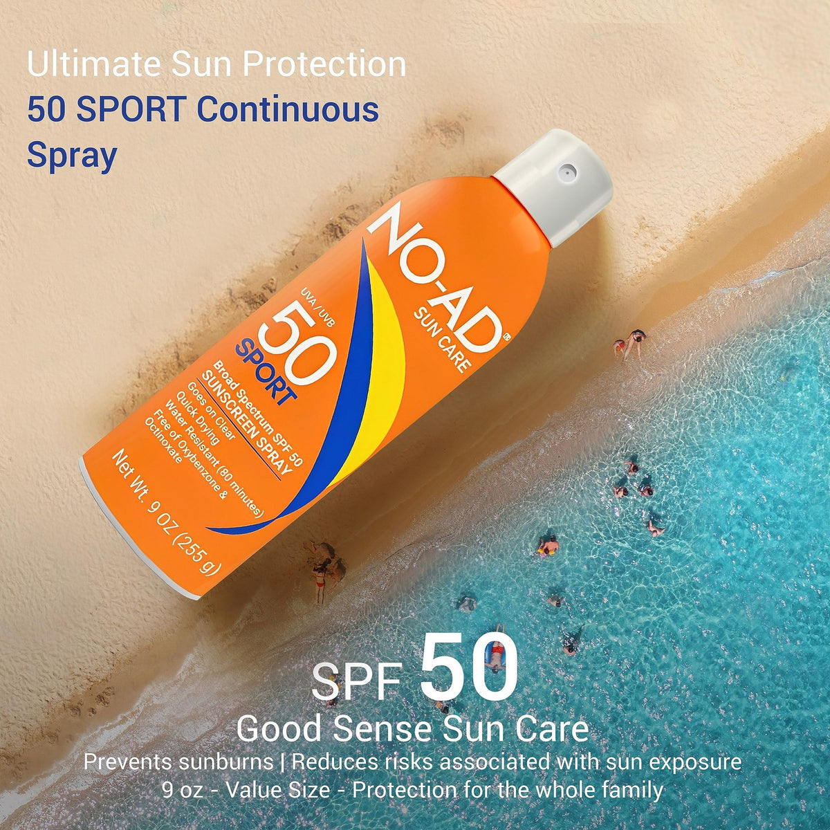 SPF 50 Sunscreen Spray - Water-Resistant Non-Greasy Outdoor Sun Protection