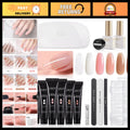 Poly Gel Nail Kit with UV Light - 6 Color Builder Extension Set for Beginners