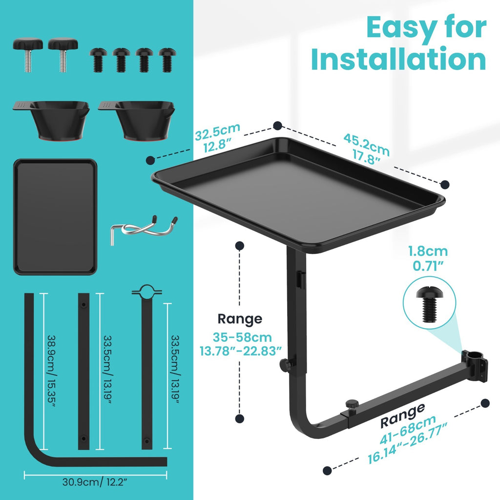 Adjustable 360° Rotation Salon Chair Tray for Hairdressing