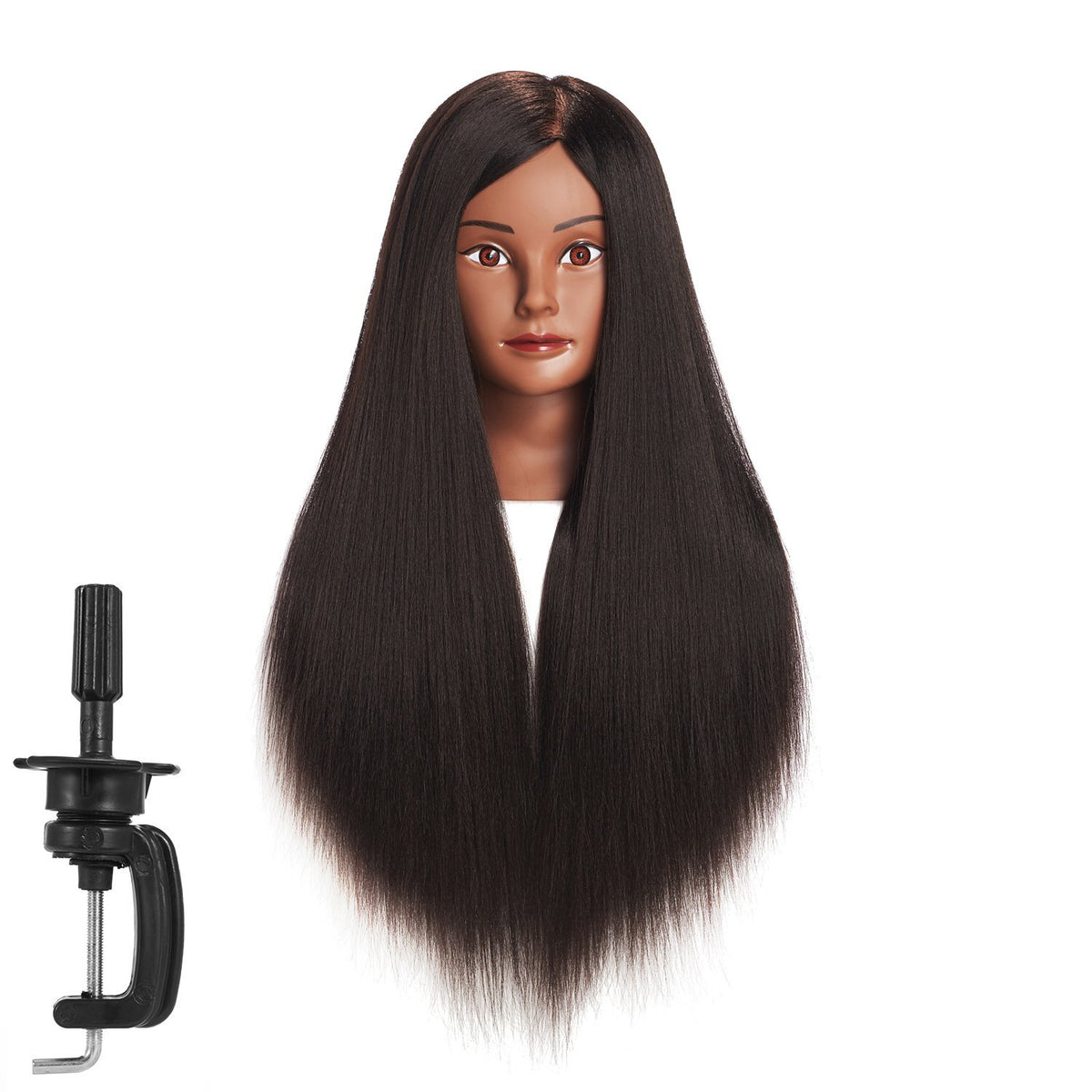 Practice Mannequin Head with Long Synthetic Hair 26-28 Inches for Cosmetology Training