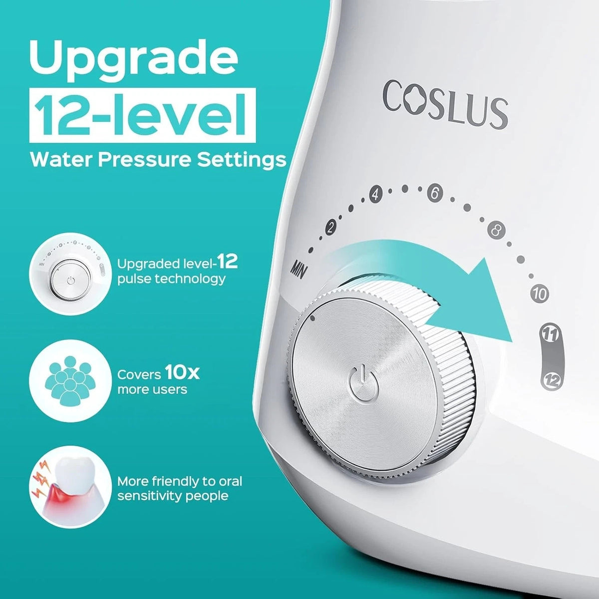 Electric Water Flosser for Teeth - Professional Oral Care with 12 Adjustable Settings