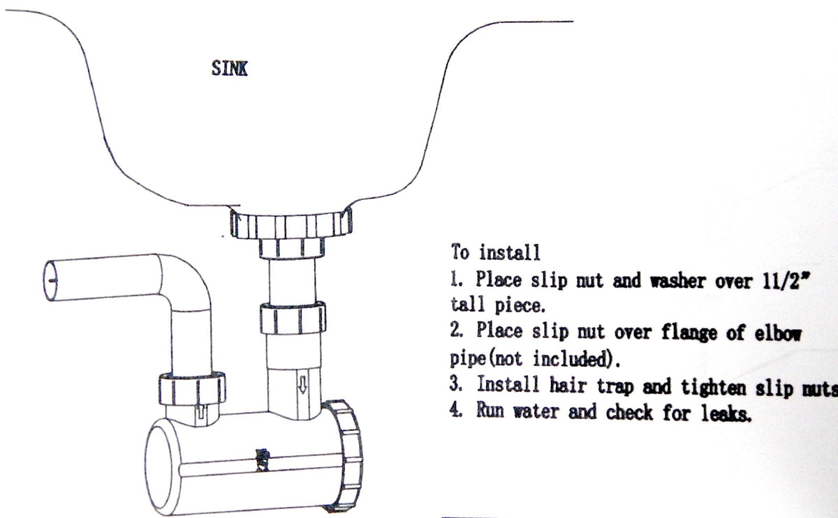 PVC P-Trap Shampoo Bowl Sink Hair Wash Barber Salon Equipment