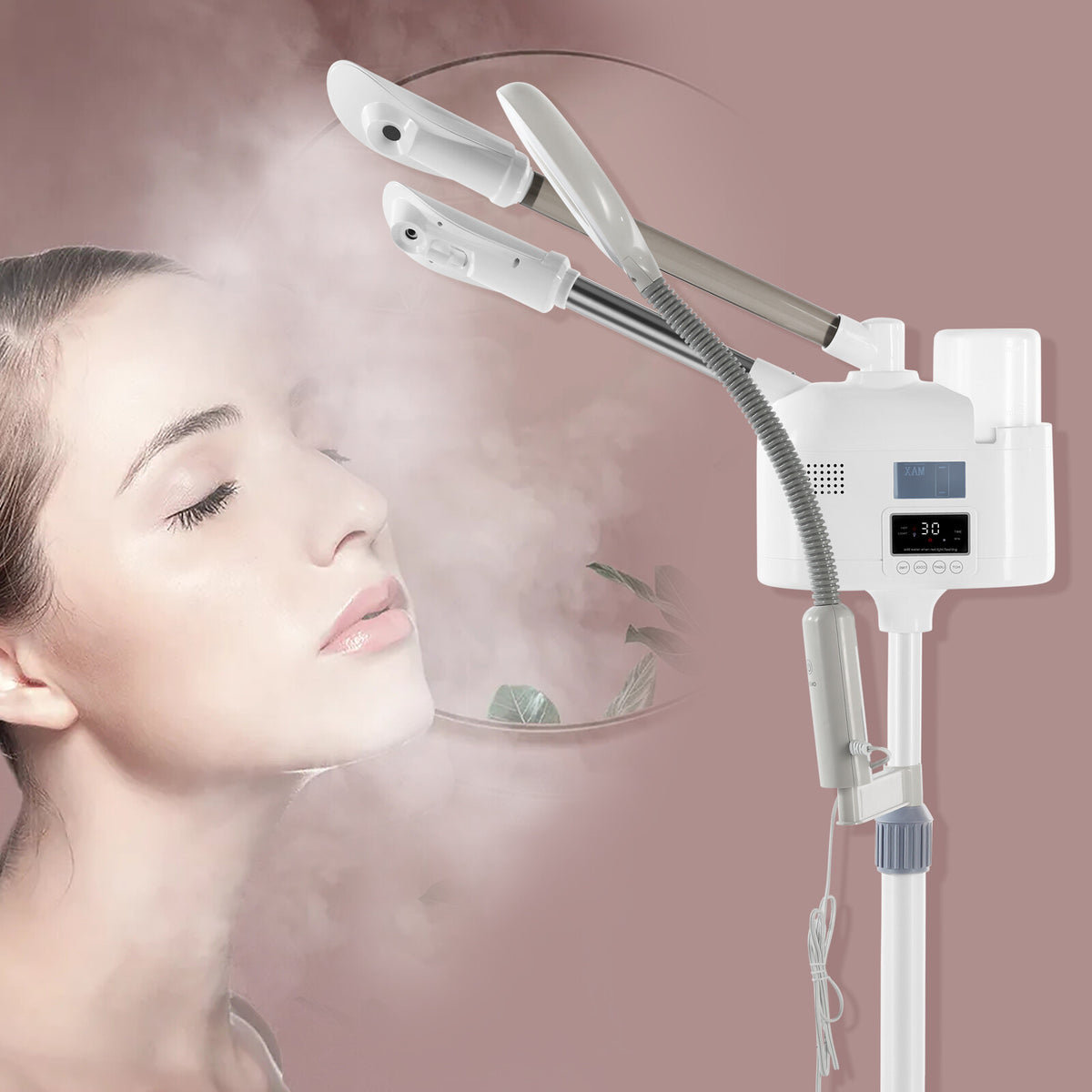 Hot Cold Facial Steamer with Magnifying Lamp & Ozone for Skin Care Salon & Home