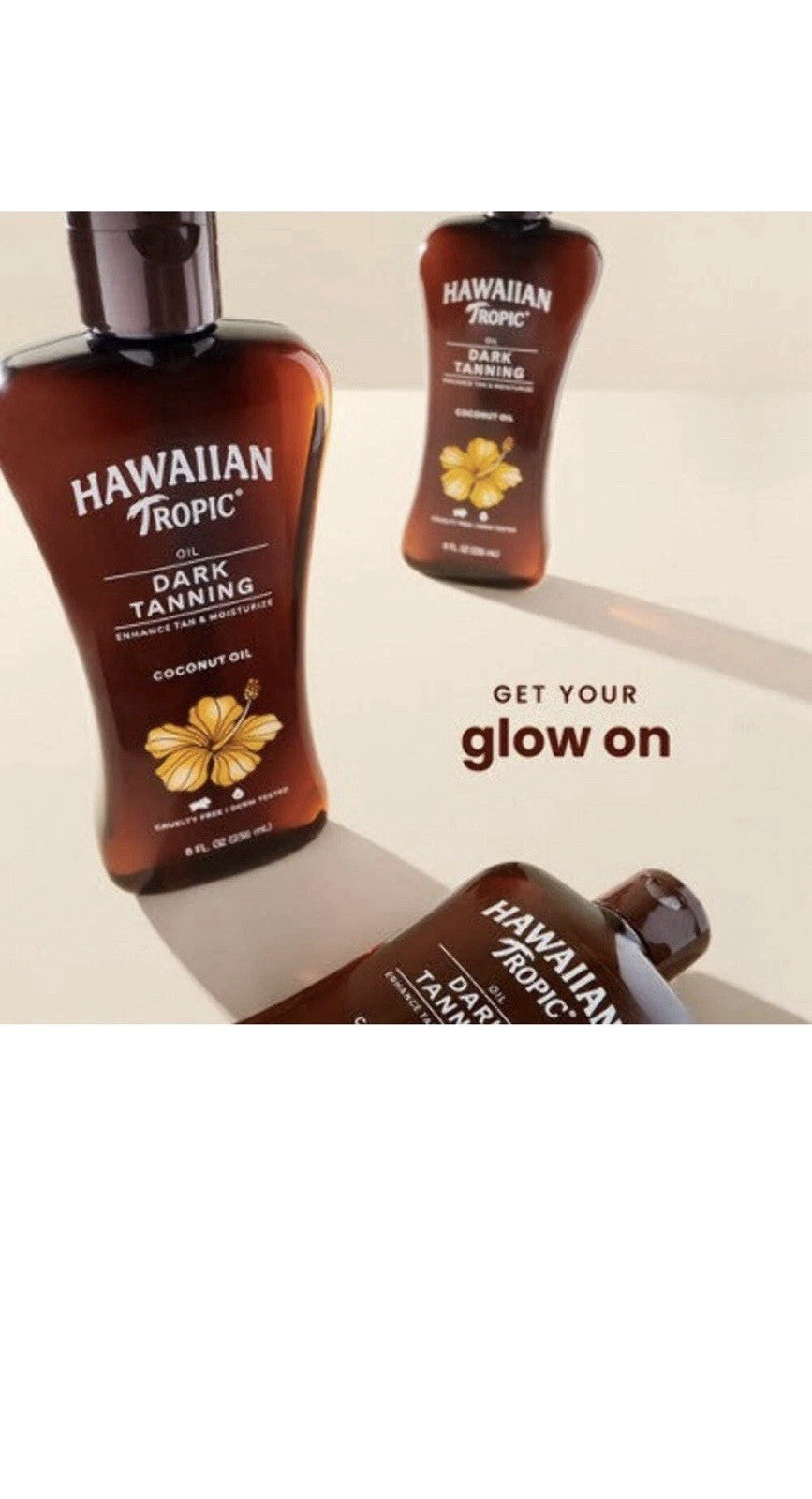 Hawaiian Tropic Dark Tanning Oil Original 8oz for Sun & Skin