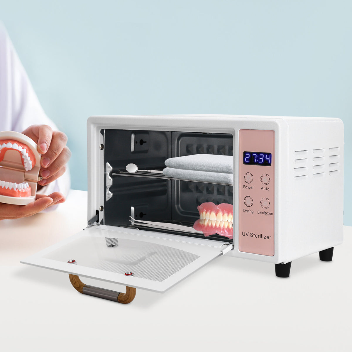 Tabletop Nail Tool Sterilizer and Dryer Box 160W for Nail Care Hygiene