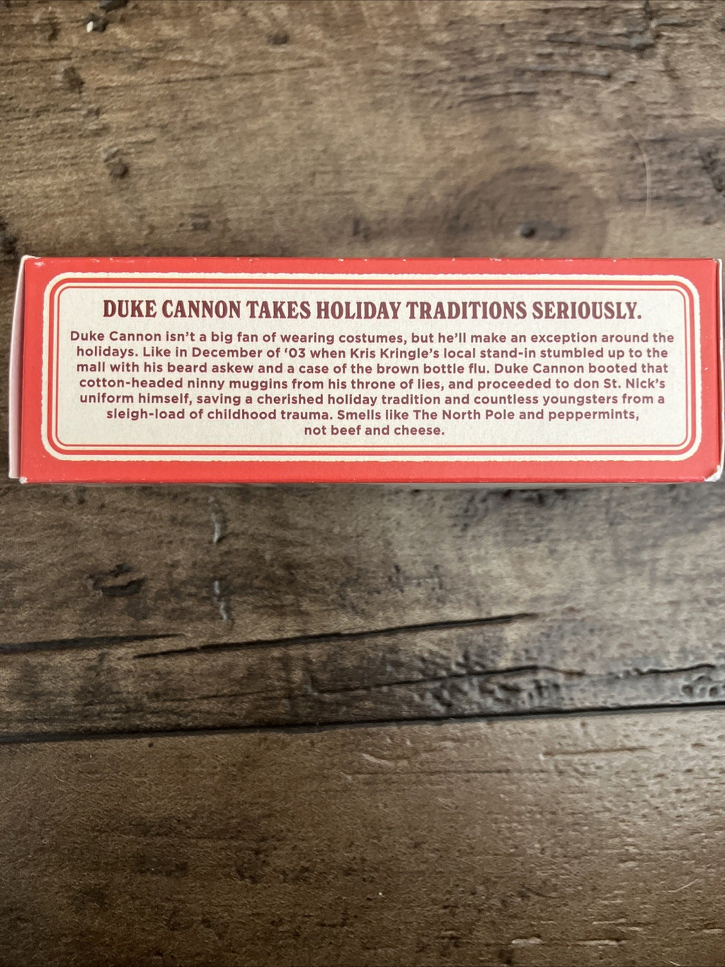 Masonry Soap Brick - Duke Cannon Mall Santa's Cough Syrup Bar