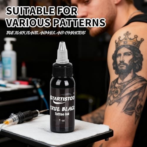 Professional Black Tattoo Ink 1oz (30ml) - Fast-Flowing, Deep Solid Black