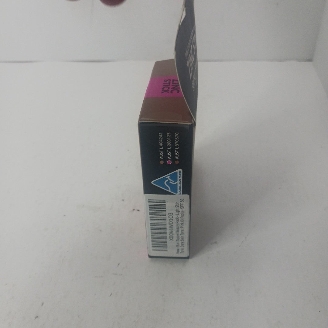 SPF 50+ Tinted Zinc Oxide Sunscreen Stick 3-Pack - Light, Dark, Pink