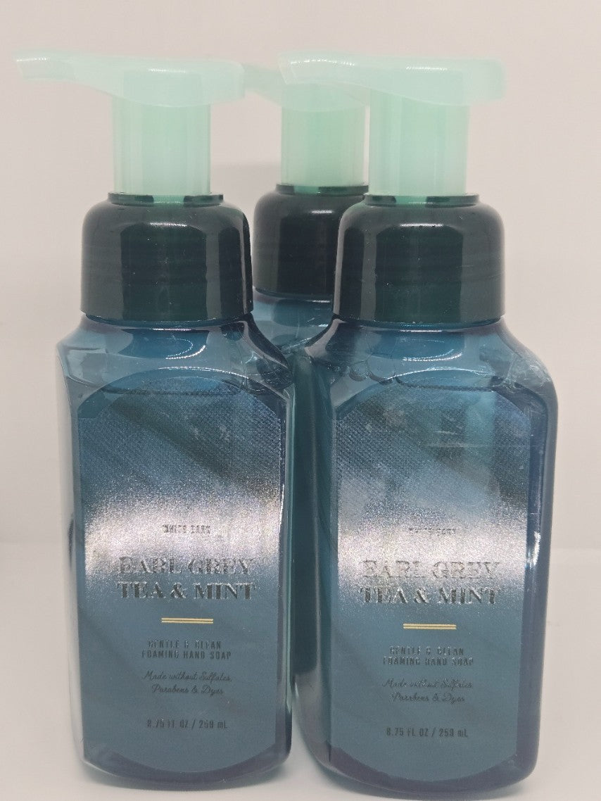 Earl Grey Mint Tea Hand Soap Set - Gentle Foaming Liquid Hand Wash