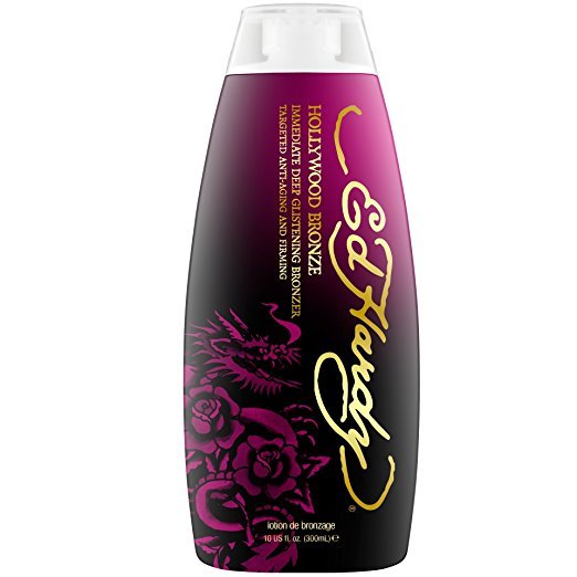 12 Pack Indoor Outdoor Tanning Bed Lotion with Bronzer - Ed Hardy Hollywood Bronze 10oz