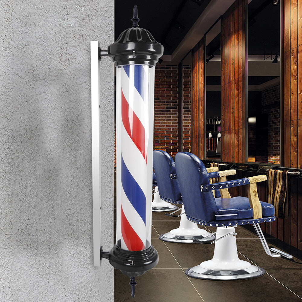 Vintage Rotating Barber Pole Light with Waterproof LED Sign