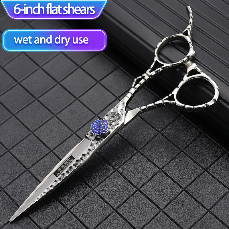 6 Inch Blue Diamond Steel Barber Scissors Sharp Haircut Shears Professional Salon Tool